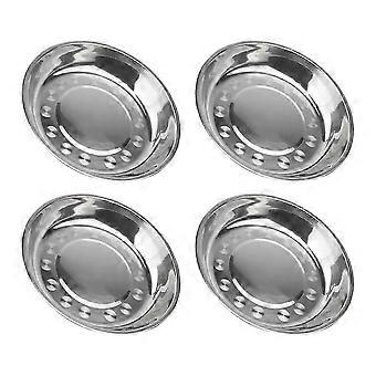 Set di 7 piastre rotonde per barbecue in acciaio inox, resistenti, antiruggine, compatte e leggere, ideali per campeggio, riunioni di famiglia e barbecue all'aperto.