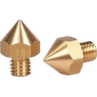 10 Pieces Yellow Brass Nozzles Compatible with B1 Um2 3D Printer 1.75mm Nozzles