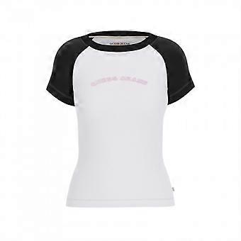 Guess Dame/Dame Buet Logo Slim Raglan T-skjorte
