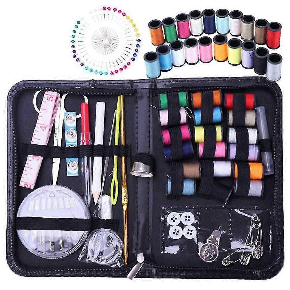 134Pcs Sewing Tool Kit with Needles, Thread, Scissors & Zipper Bag