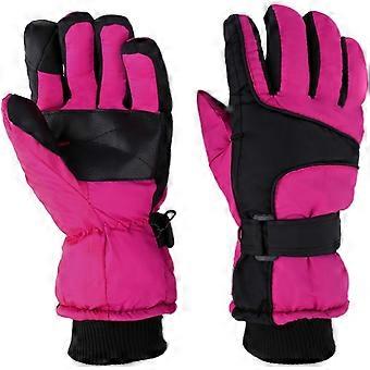 Dames winddichte skihandschoenen winterkoude dikke voering warme sneeuwhandschoenen voor skiën wandelen fietsen roze