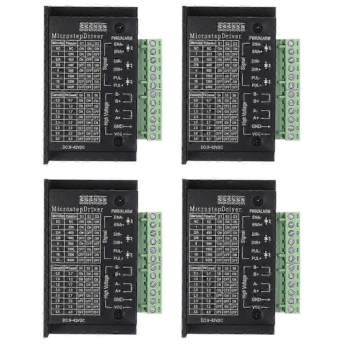 TB6600 Stepper Motor Drivers, 4Pack 4A Stepper Driver Controller CNC Digital Mini Step Driver for 42