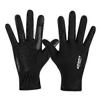 1 paire de gants d’extérieur unisexes doublure en peluche écran tactile automne hiver gants de course antidérapants pour les sports Qinhai KAESI