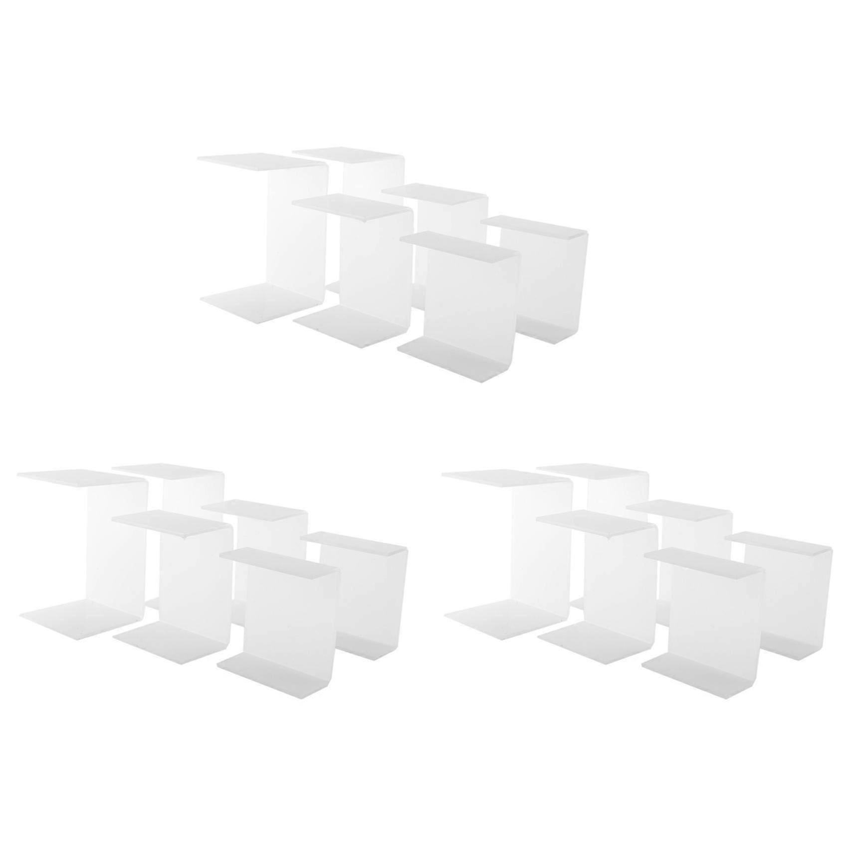 Acrylic Display Risers, Clear Rectangle Stands Shelf for Display 18Pcs