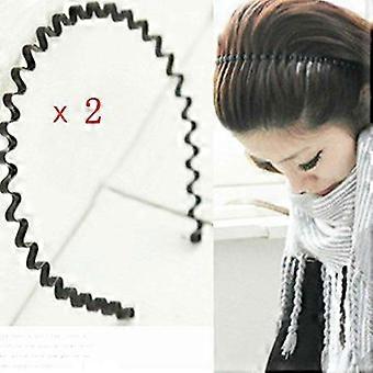 2 peças de argolas de metal pretas unissex para cabelo, acessório para meninas e homens.