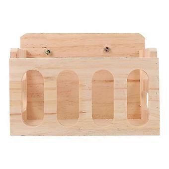 Rabbit Hay Feeder Wooden Pet Food Dispenser for Chinchilla Guinea Pig Mess Durable Design 26-27