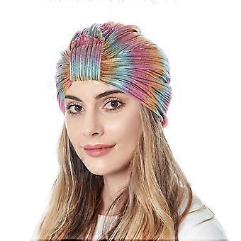 Baseballpetten voor dames, geplooide pet, hoofddeksel, islamitische tulband, hoofddoek, accessoire, lichtblauwe baseballpetten