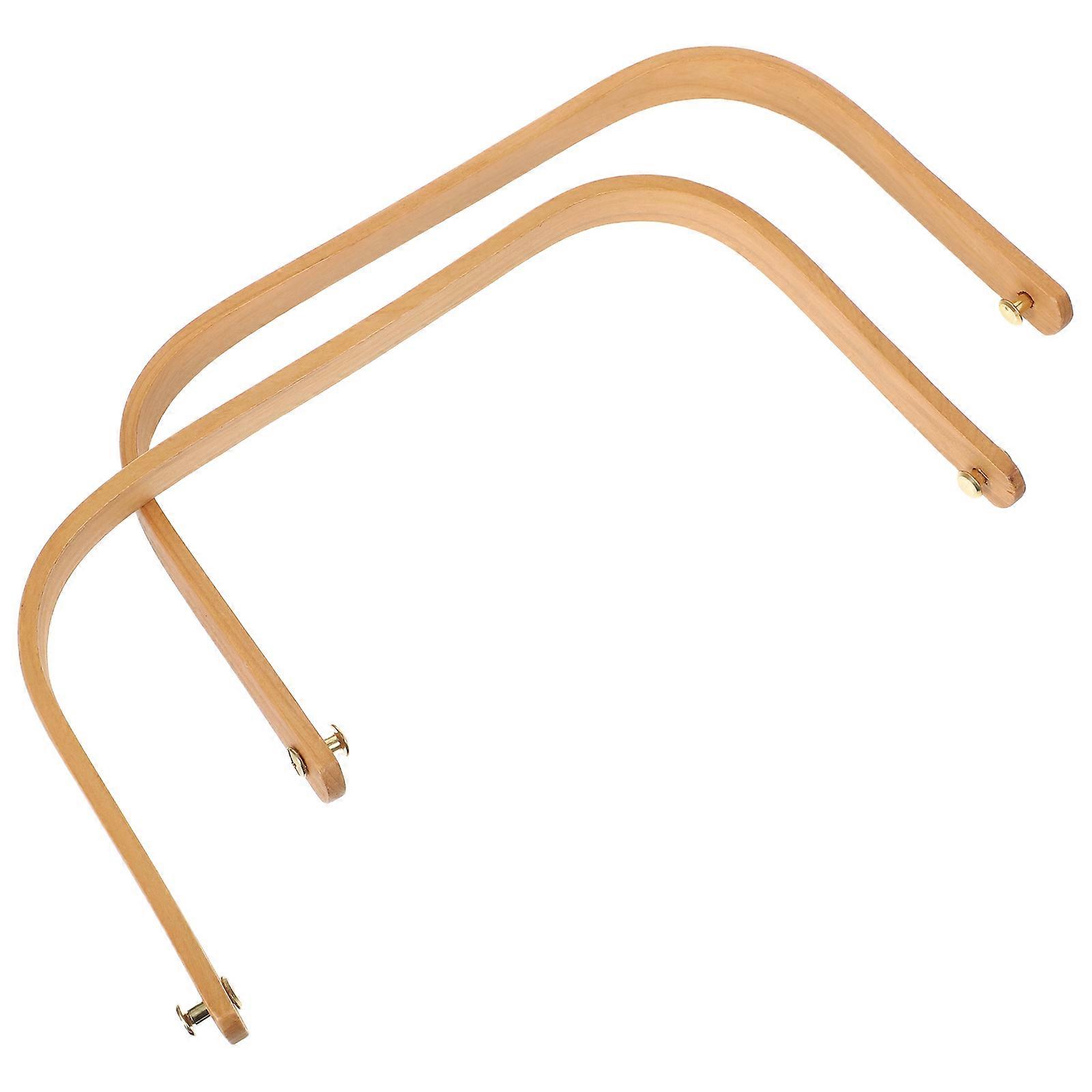 Solid Wood Fruit Platter Handle for Serving Tray Replacement 2Pcs Light Brown