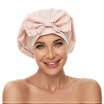 Bonnet de douche pour cheveux longs, extra large, lavable, réutilisable et imperméable. Bandeau élastique ajustable pour toutes les longueurs de cheveux. Couleur unie.