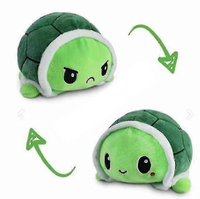 Reversible Turtle Plush Toy, Crystal Super Soft Plush, PP Cotton Filling, 18cm Cute Cartoon Tortoise Stuffed Animal