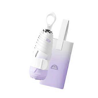 Portable Mini Umbrellas Gradients Color UVs Protections with Rings Handle Storage Bag for Women Kids Travel Use  Purple