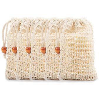 Soap bags for shower 30 pack natural ramie soap saver pouch soap mesh bag with drawstring [XR]