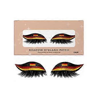 2pcs Germany Flag False Eyelashes, For Daily Wear, Light And Comfortable, Immerse In The Ball Party Atmosphere