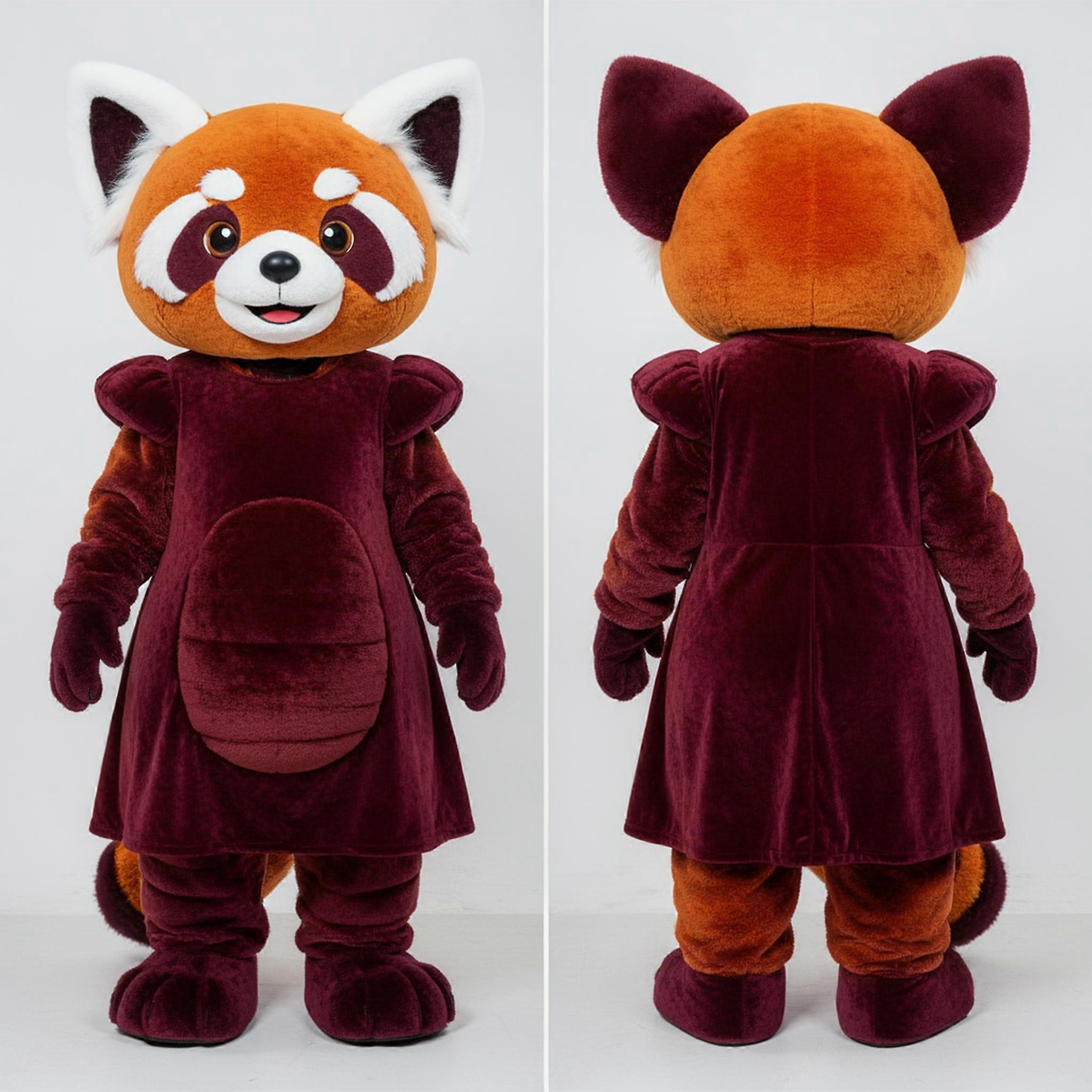 MASTICOT Maroon Fleece Red Panda Mascot