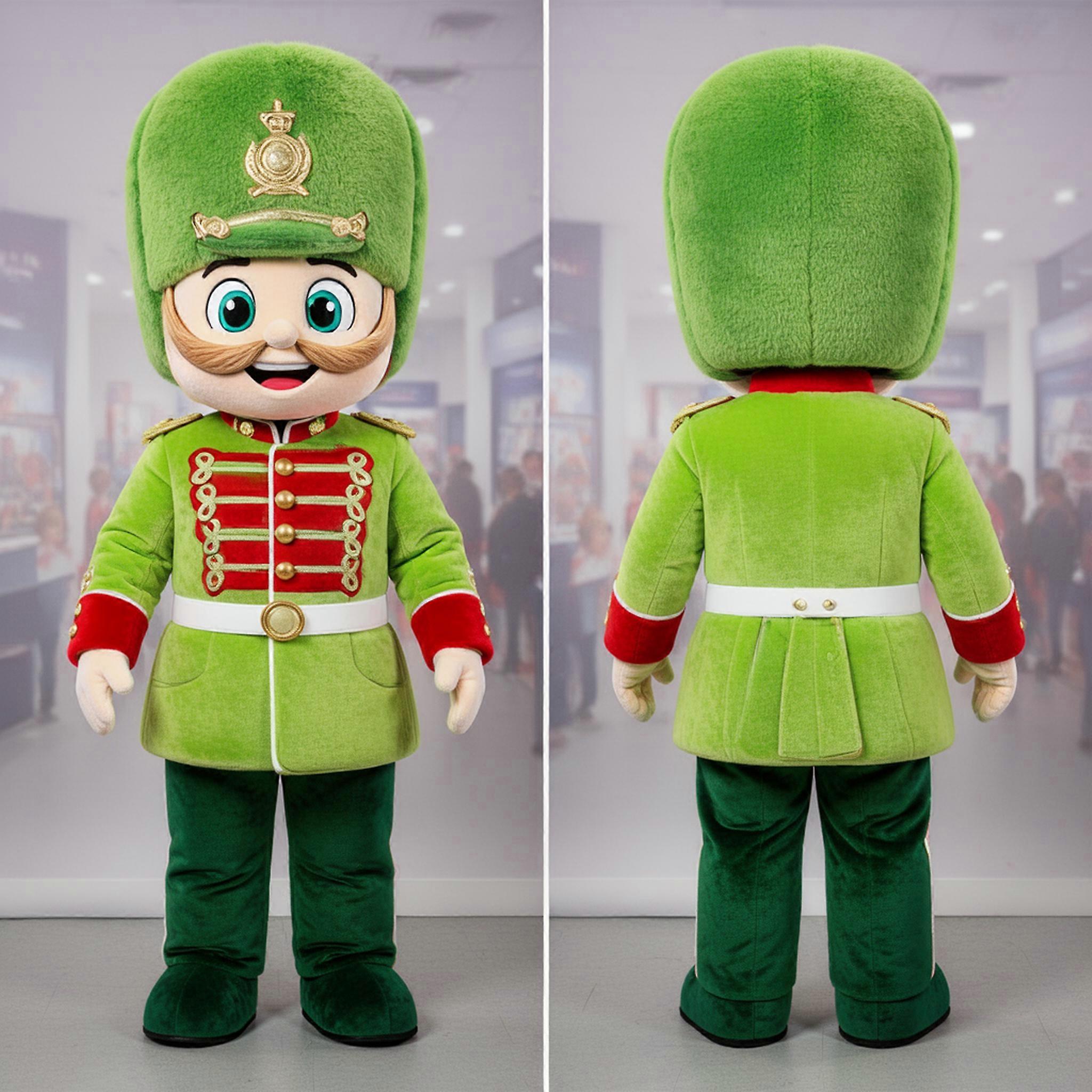 MASTICOT Lime Green Stately British Royal Guard Mascot
