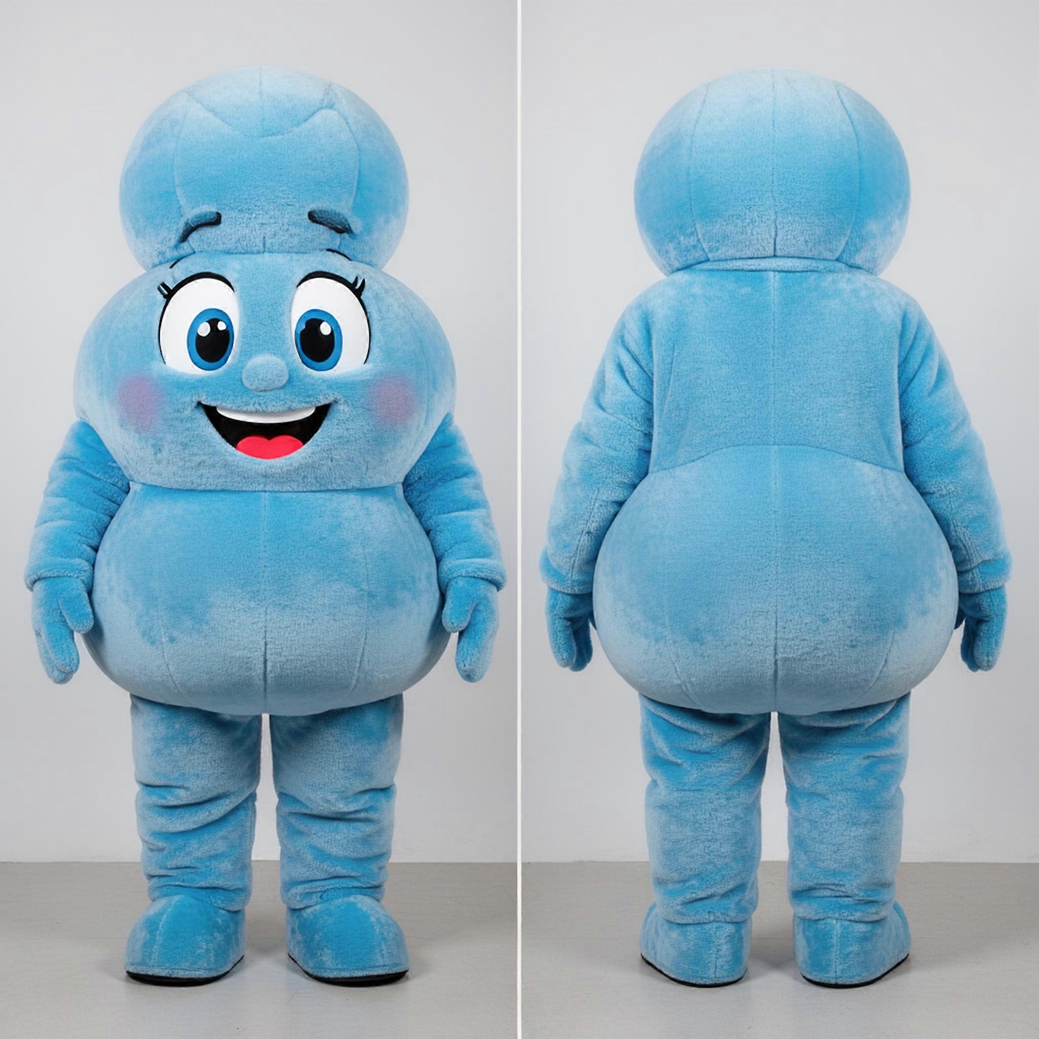 MASTICOT Sky Blue Round Meatballs Mascot