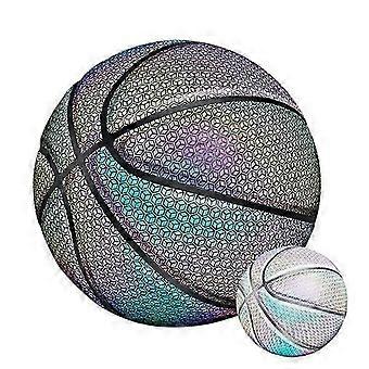 Nr. 7 Reflektierender holografischer Basketball aus PU-Material leuchtet im Dunkeln über 2 Stunden lang