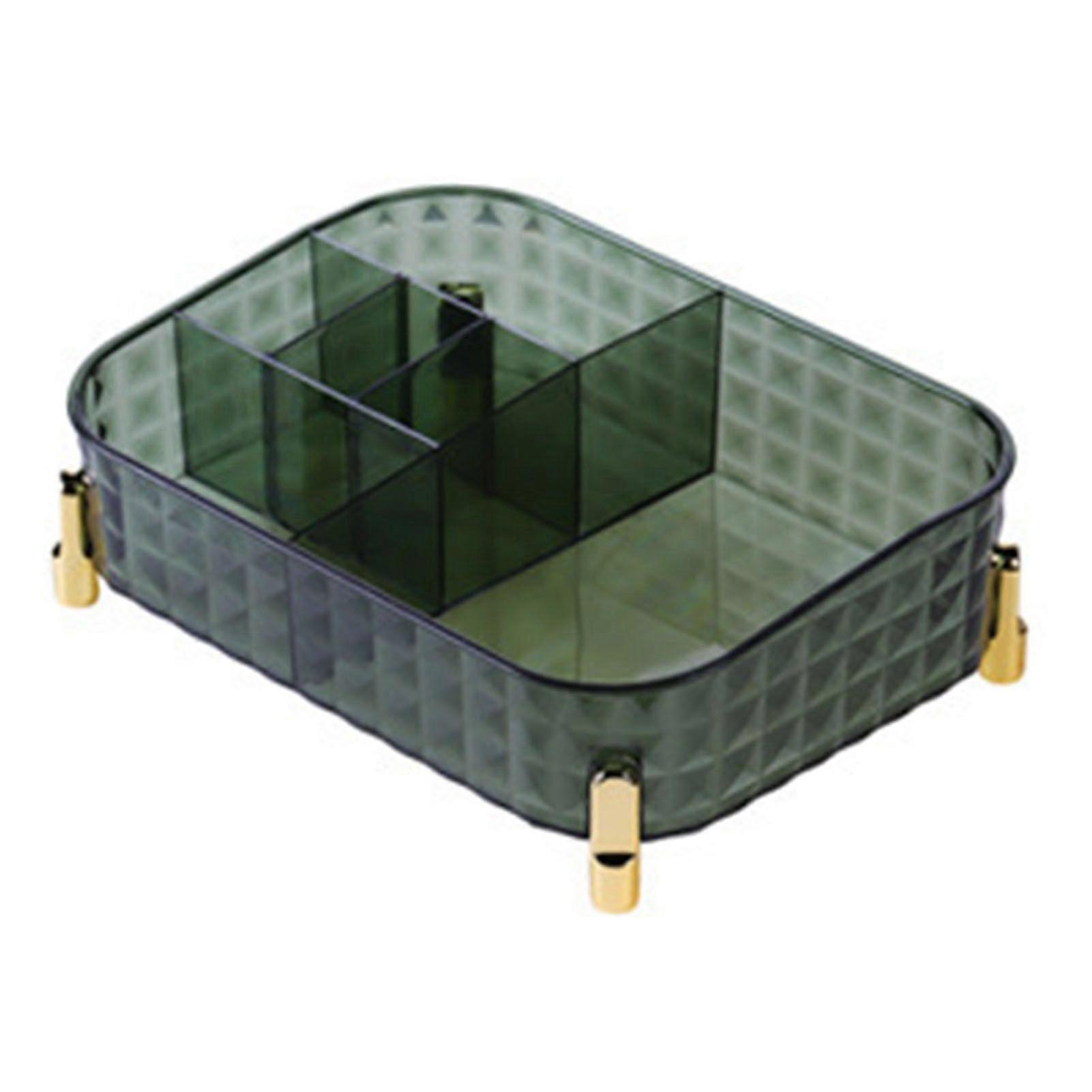 Compartmentalized Clear Cosmetic Storage Box for Vanity