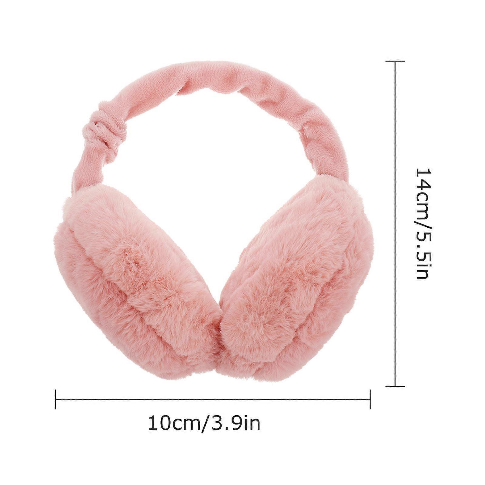Solid Color Plush Earmuff Folding Ear Warmer 2Pcs for Winter Use
