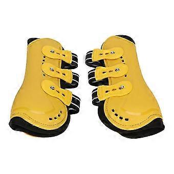 R8 hard 2Pcs Horse Tendon Boots Open Front Adjustable Breathable Horse Front Tendon Boots for Training Jumping Riding Yellow M intelligence