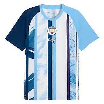 2026-2027 Man City Warm Up Jersey (White/Blazing Blue)