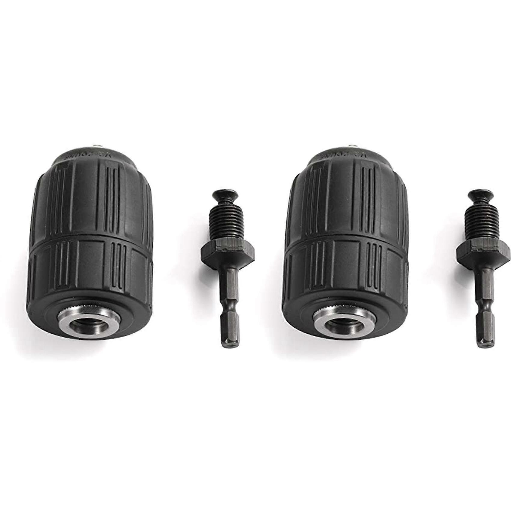 2pcs 1/2inch Keyless Drill Chuck Drill Chuck Adapter for Impact Driver Quick Connect