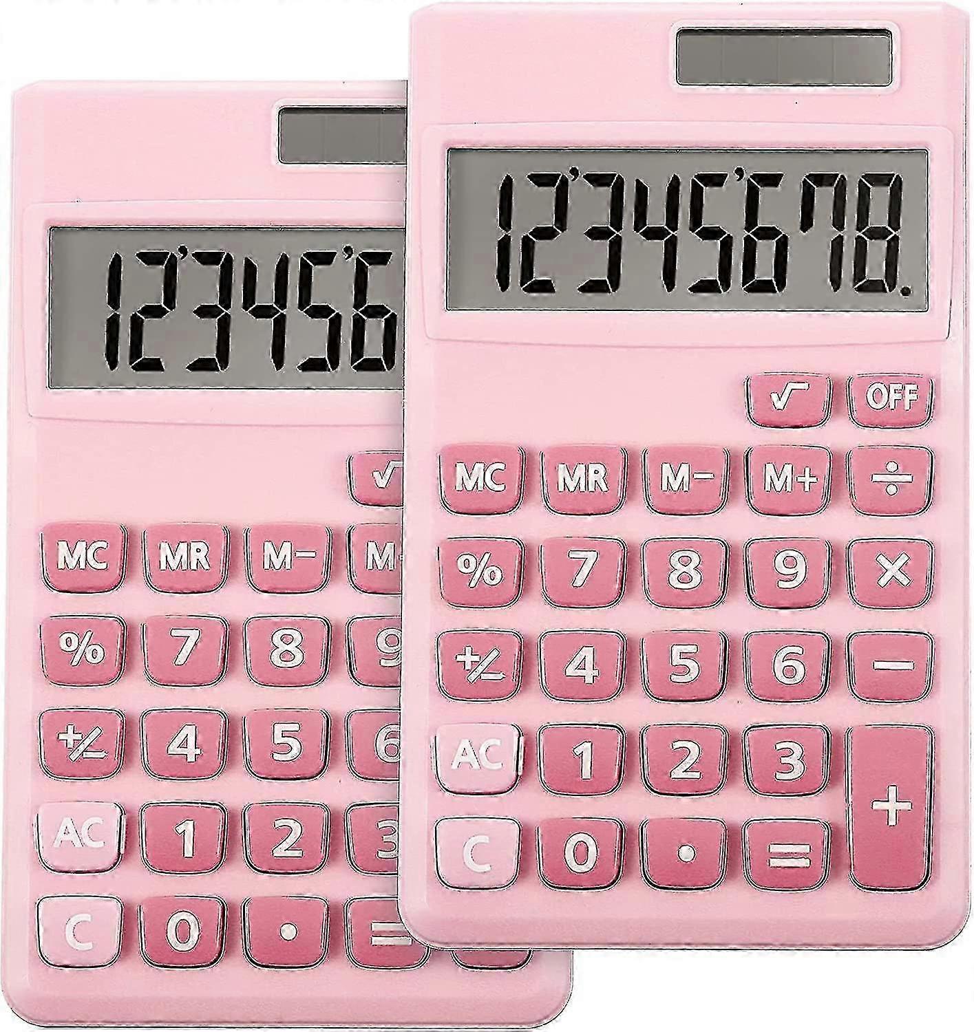 2 Pieces Basic Standard Calculators Mini Digital Desktop Calculator