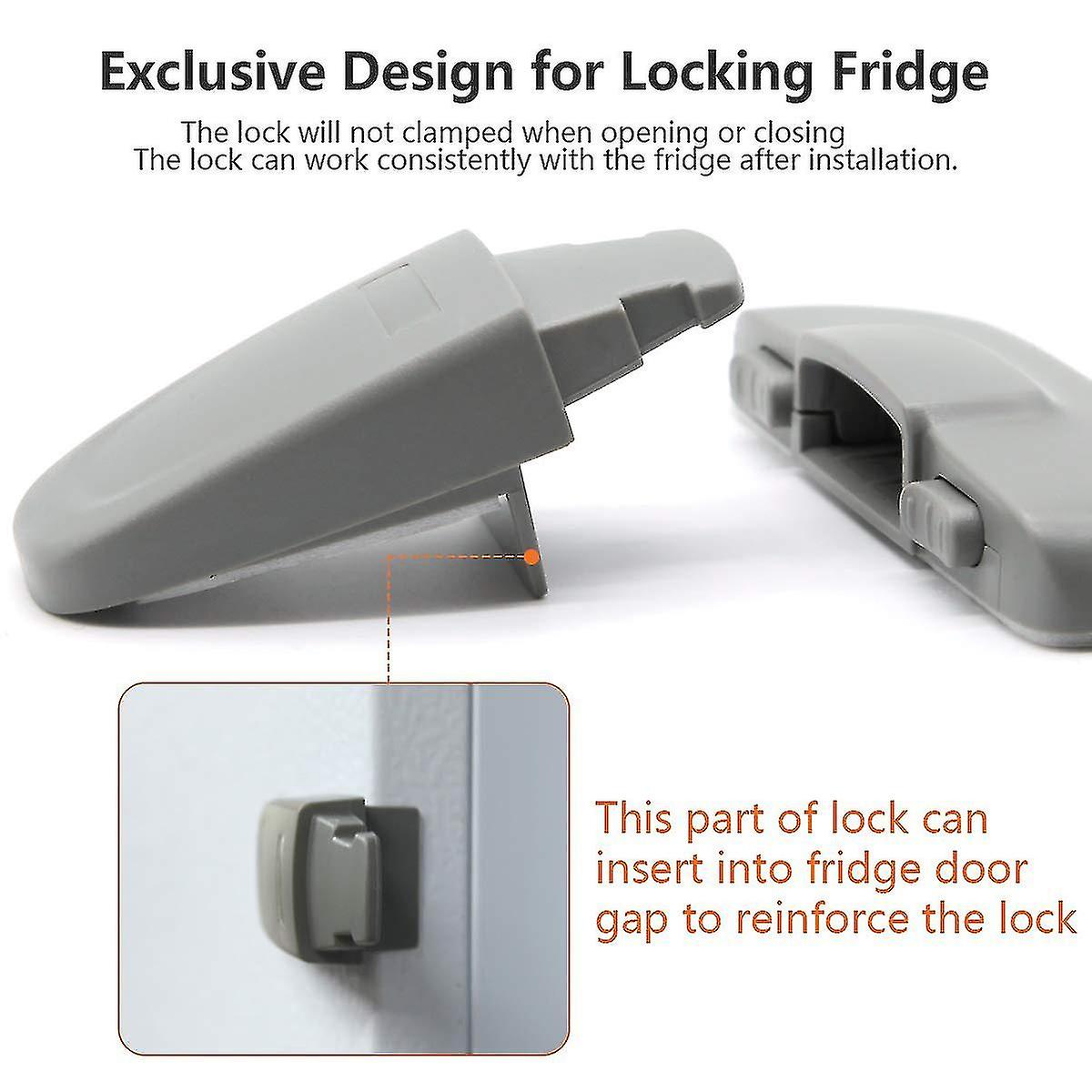 Home Refrigerator Fridge Freezer Door Lock, Latch Catch Toddler Kids
