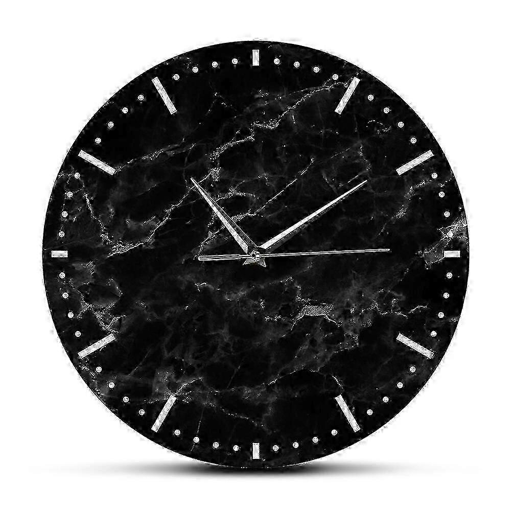 Creative Simple Marbling Pattern Wall Clock Acrylic Square Hanging compatible with Store Display 1Pack