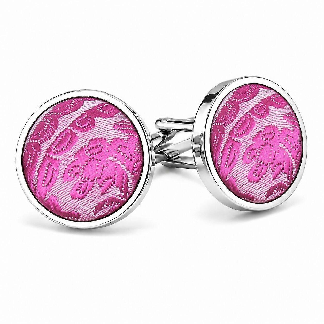Fuchsia Pink Paisley Cufflinks