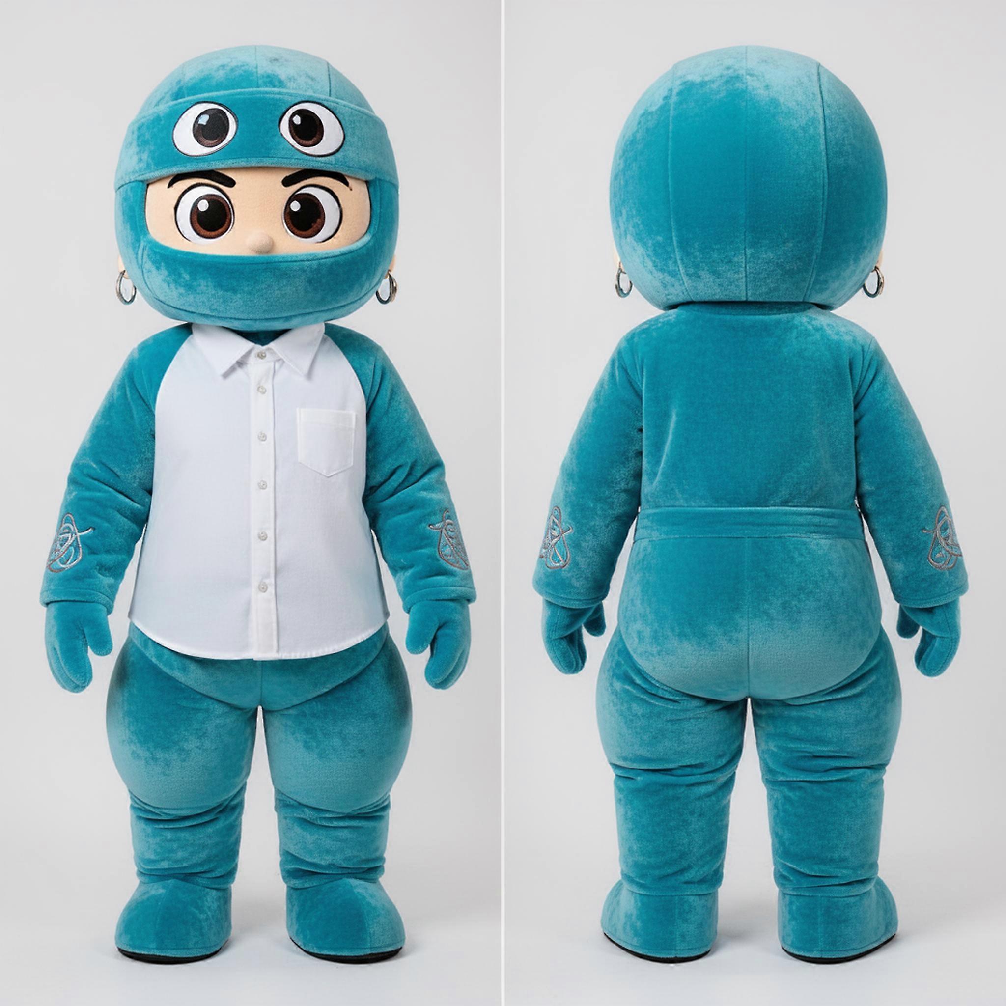 MASTICOT Cyan Velvety Ninja Mascot