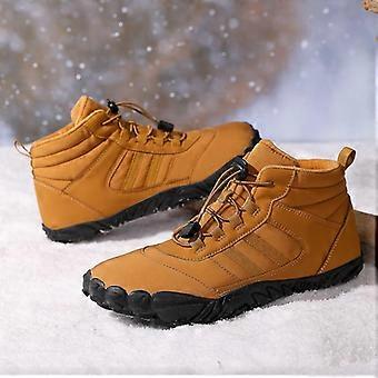 Modische neue Winterstiefel für Herren, Barfuß-Freizeitschuhe für Damen und Herren, warme Plüsch-Baumwollschuhe zum Wandern und Klettern, knöchelhohe Stiefel