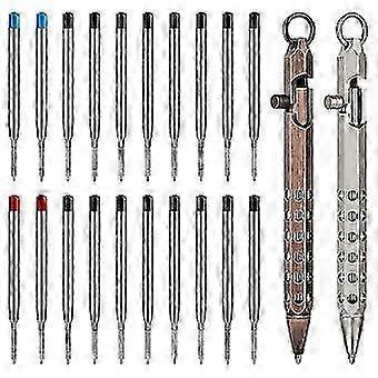 2Pack Bolt Action Pen Set, Hexagonal Solid Brass Pocket Pen D