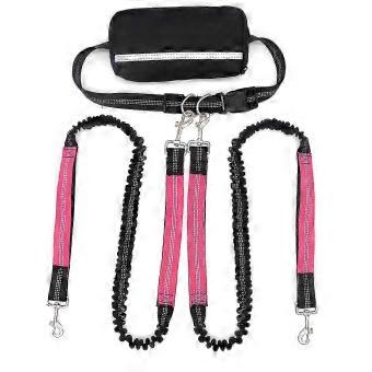 Dual-Dog Waist Leash with Padded Handle