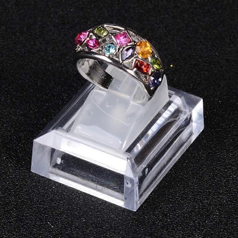 Square Acrylic Ring Displays Clear 3.6x3x2.2cm