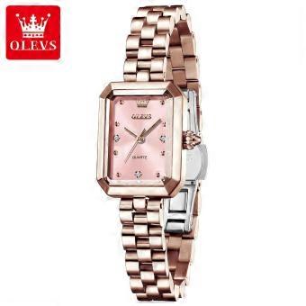 OLEVS 5690 – Elegante Damenuhr im Luxus-Design mit Diamanten, goldfarben, wasserdicht, mit leuchtenden Elementen und Quarzwerk.