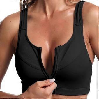 Sport-BH mit Reißverschluss vorne - Sport-BHs mit hoher Wirkung für Frauen Plus Size Workout Fitness Laufunterwäsche S-5XL