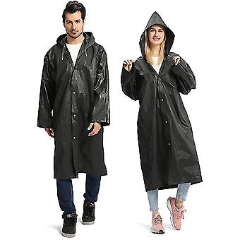 Ponchos de lluvia reutilizables con capuchas y mangas Impermeables ligeros, paquete de 2