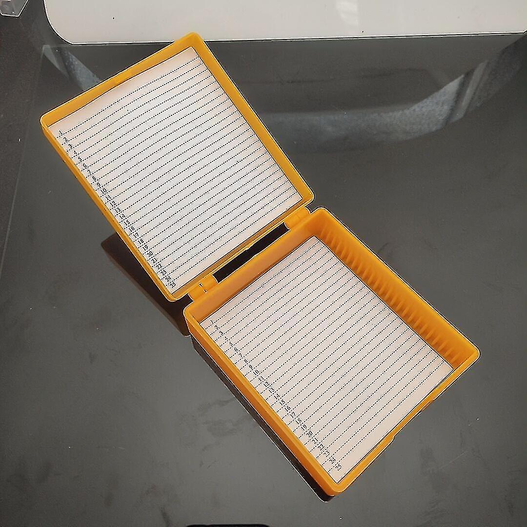 Plastic Microscope Glass Slide Box 25pcs Biological Slices Storage Case Holder For Prepared Microsco