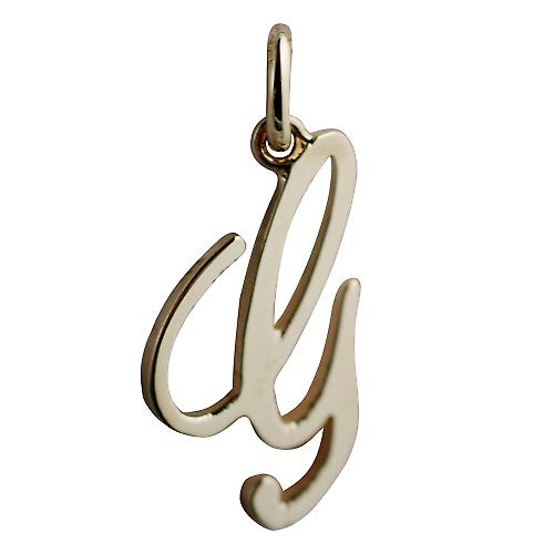 9ct Gold 22x13mm plain Initial G Pendant
