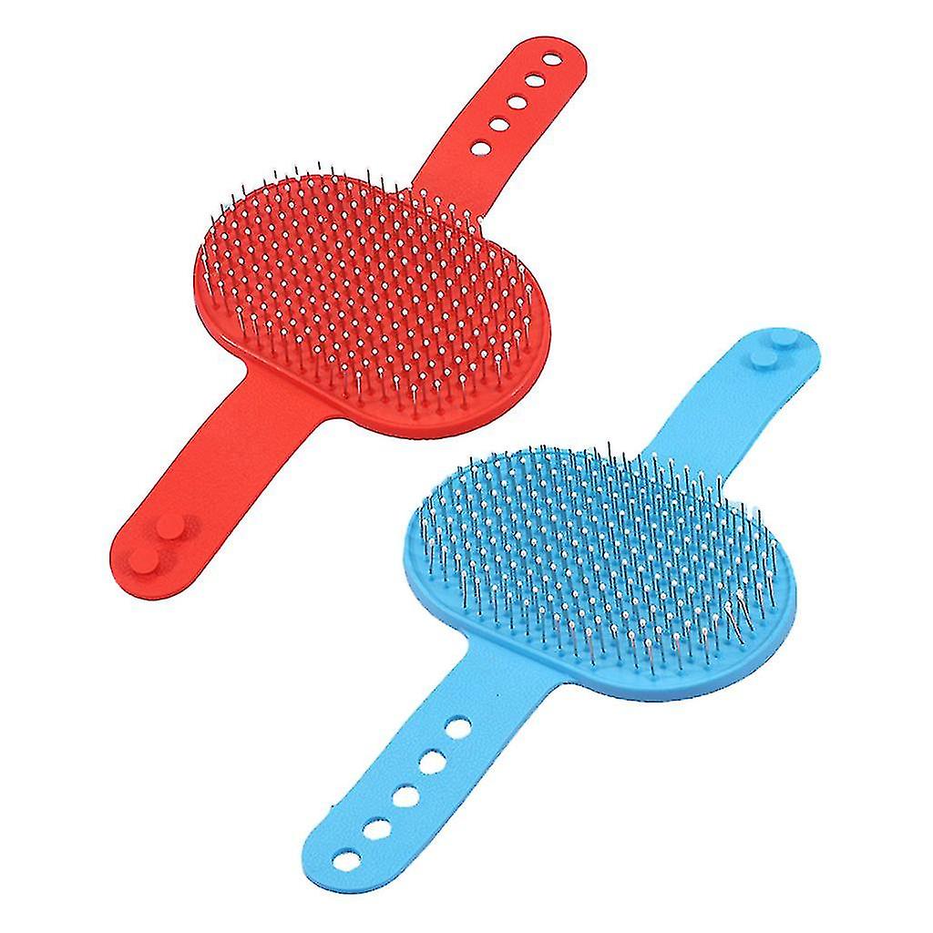 2-pack Dog Grooming Brush Pet Bath Brush Massage Comb Resizable Loop