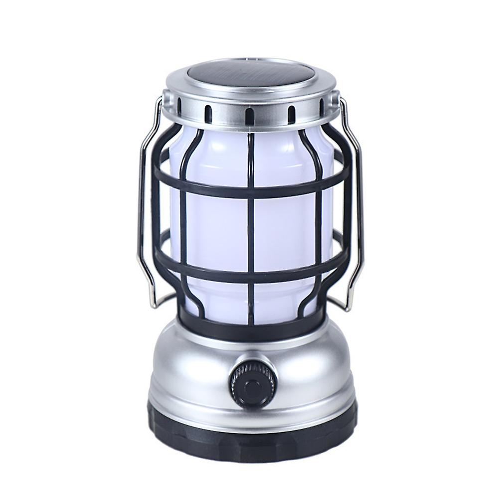 Solar Lantern Camping Lantern Camping Light with Emergency Power Bank Flickering Hanging LED Light(