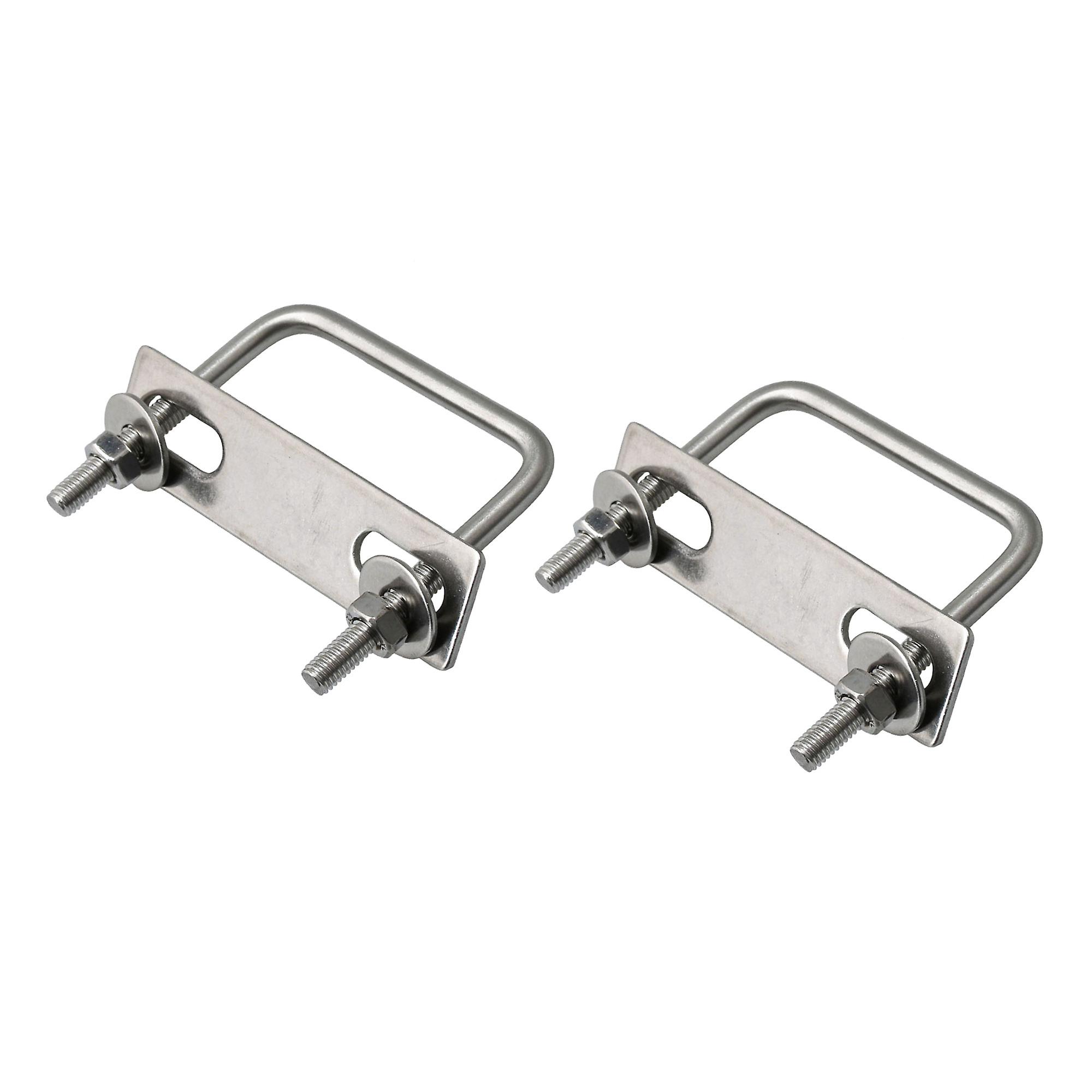 2 Pack Stainless Steel M6 Trailer U Bolt & Mount Plate & Nuts & Gaskets