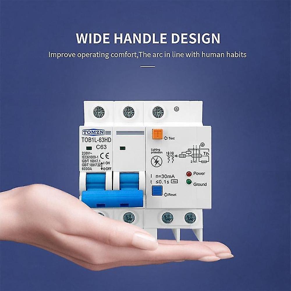 Tomzn Residual Current Circuit Breaker Main Switch With Protector 63a