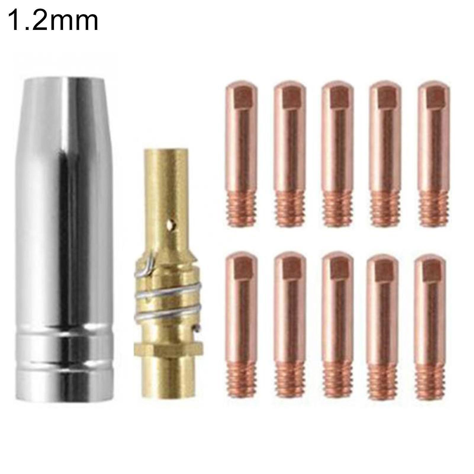 12pcs/set Mb 15ak Mig Conductive Nozzle Weld Torch Contact Tip Holder For Binzel
