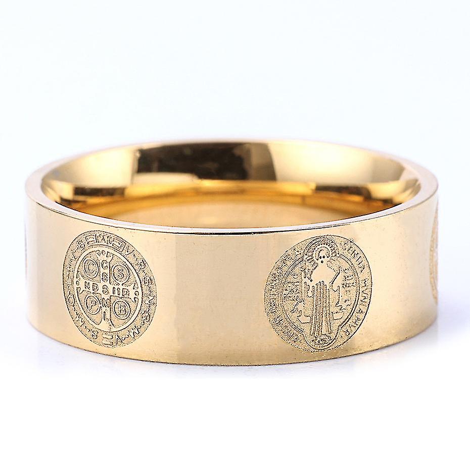 القديس بنديكت طرد الأرواح الشريرة خاتم الصليب تميمة 316l الفولاذ المقاوم للصدأ خواتم رجالي روك لذكر صديق مجوهرات هدية إبداعية بالجملة