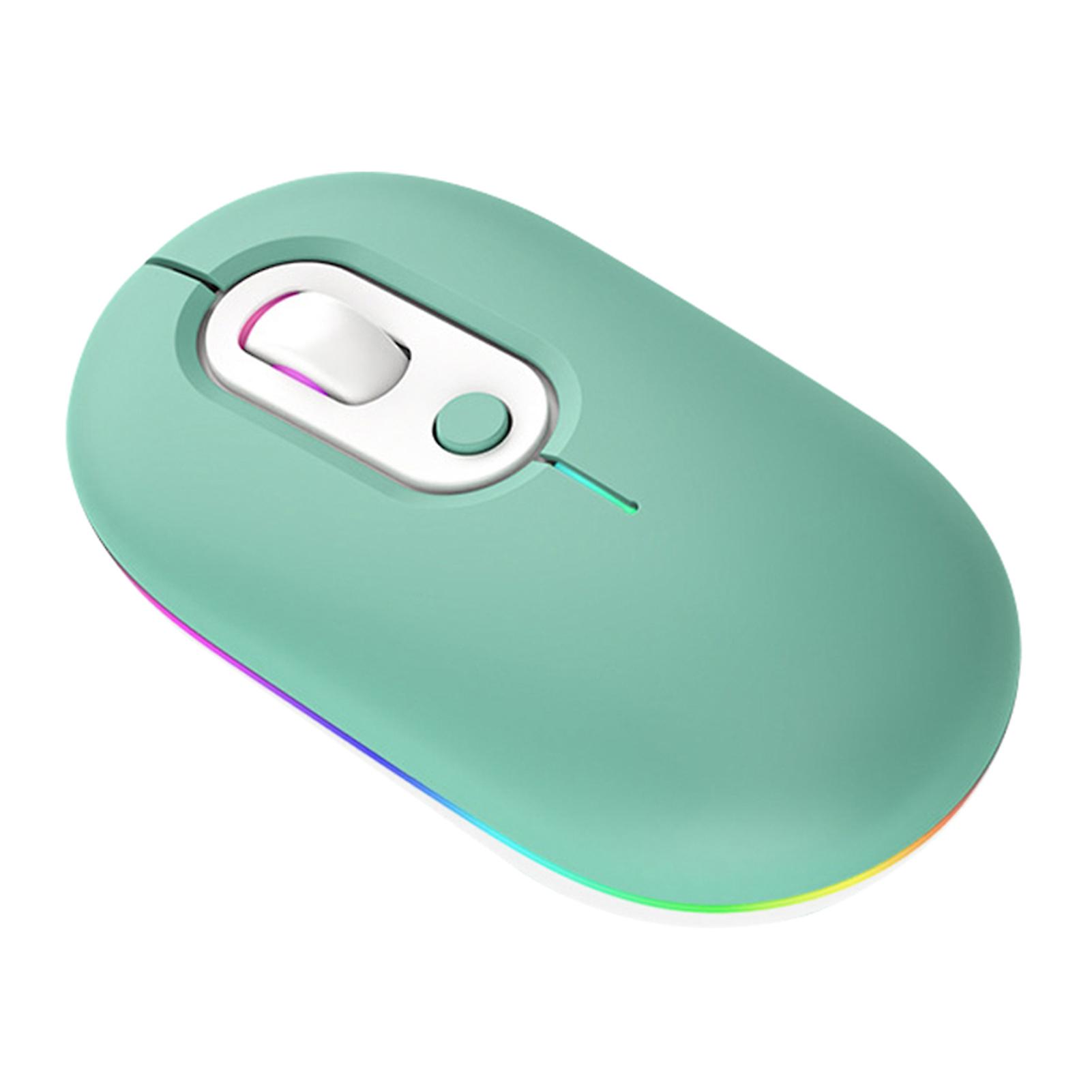 Dual Mode Wireless Mouse with Color Light Long Distance Quiet Mouse for PC Computer Laptops