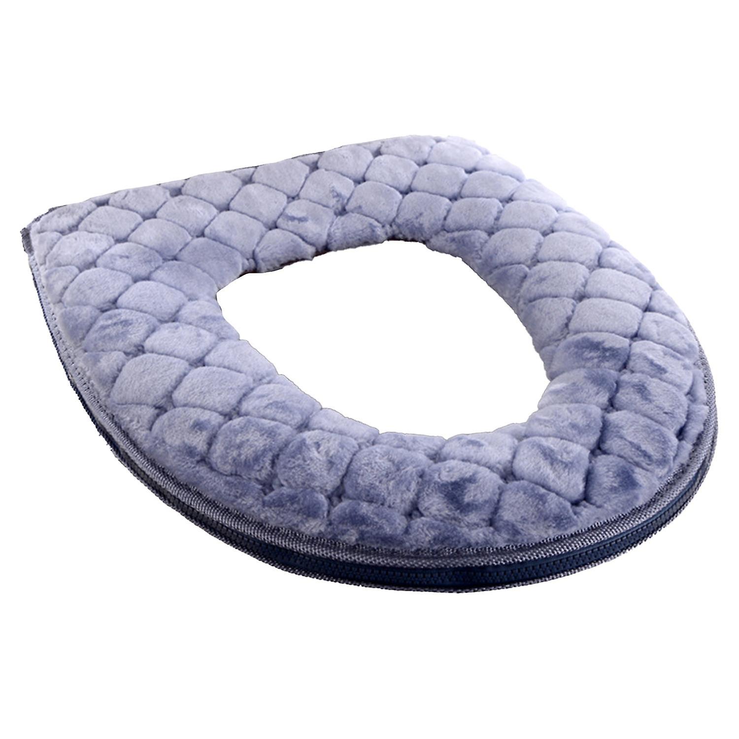 ZHOUBA Comfortable Toilet Pad with Zipper Faux Leather Warmer Washable Toilet Cover Pad for Indoor