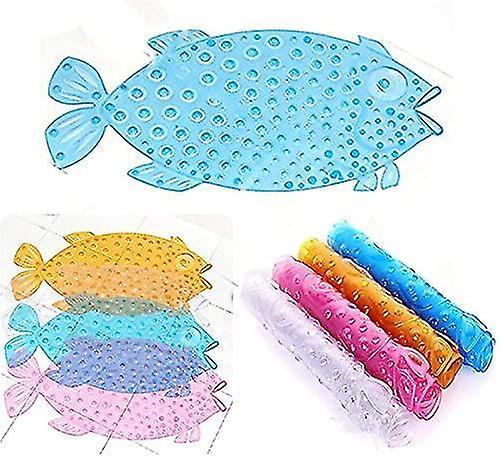 Itian Fish Shape Non-slip Shower Bathroom Mat (blue)