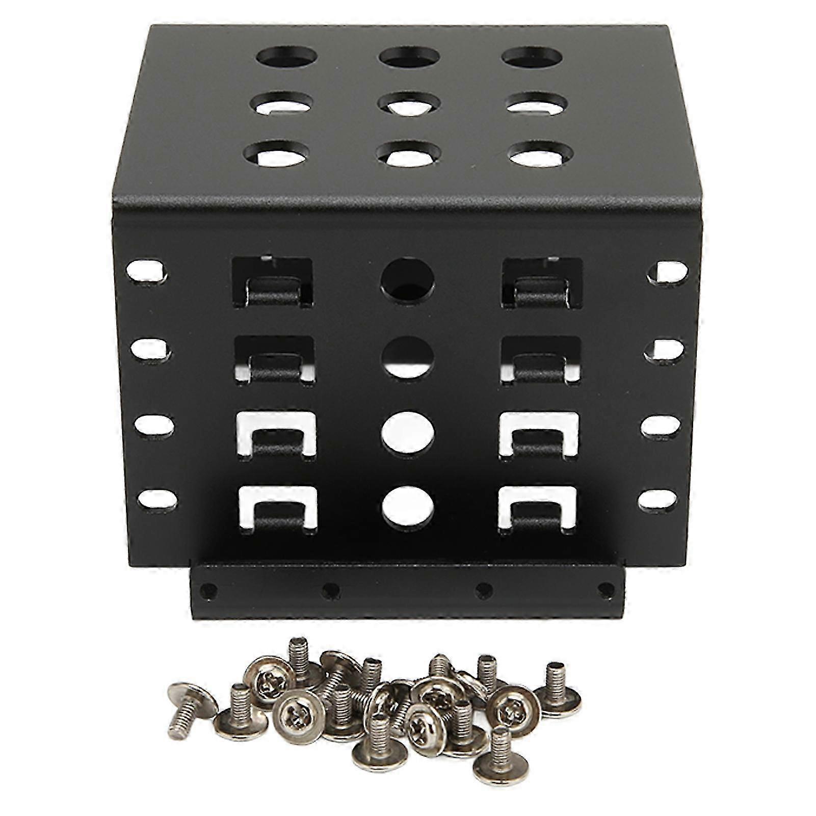 Rack de montagem de HDD de 2,5 polegadas Liga de alumínio Gaiola de disco rígido de alta dureza Design oco para 2,5 polegadas IDE HDD SSD Preto